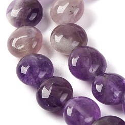 天然石アメジストビーズ連売り  フラットラウンド  7.5~8x4.5~5mm  穴：1.2mm  約50~51個/連  14.57~15.35インチ（37~39cm）&nbsp;G-T047-A04-01