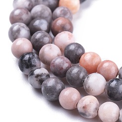 天然ピンクゼブラジャスパービーズ連売り  ラウンド  4.5~5mm  穴：1mm  約87個/連  15.16インチ（38.5cm）&nbsp;G-K410-04-4mm