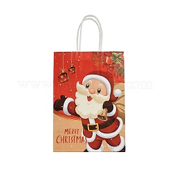 クリスマス ペーパー サンタクロース プリント トートバッグ  ギフト収納用品  長方形  レッド  15x8x20.6cm&nbsp;ABAG-P015-04B