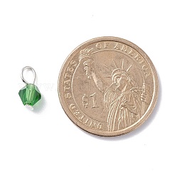 カット加工ガラスチャーム  鉄製平頭ピン付き  双円錐形  ミックスカラー  12x6mm  穴：2.8~3.3mm&nbsp;PALLOY-JF01126