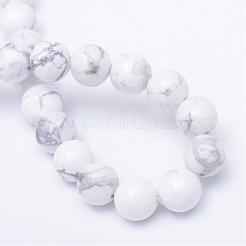 Round Natural Howlite Bead Strands&nbsp;G-R345-8mm-18
