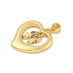 Brass Micro Pave Cubic Zirconia Pendants&nbsp;KK-N254-120B-G