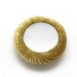 ベルベット生地カバーカボション  アルミ底  半円/ドーム  ゴールド  26~26.5x6.5mm&nbsp;WOVE-S084-12F