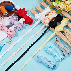 50M 10 Colors Flat Polyester Elastic Cord with Lace Edge&nbsp;OCOR-BC0009-38