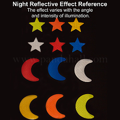 8 Sets 2 Style Star & Moon PET Safety Reflector Strips Adhesive Stickers&nbsp;AJEW-GF0003-95