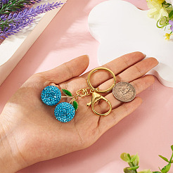 Handmade Polymer Clay Rhinestone Cherry Keychains&nbsp;KEYC-TAC00070