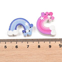 80個入りウッドビーズ  レインボー  ミックスカラー  17x22x5mm  穴：1.8mm&nbsp;WOOD-YW0001-37