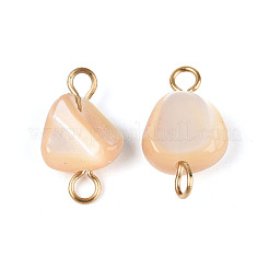 Natural Shell Nuggets Connector Charms&nbsp;STAS-D378-22G