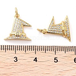 Rack Plating Brass Micro Pave Clear Grade AAA Cubic Zirconia Pendants&nbsp;KK-M280-06G