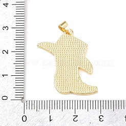 エナメルペンダント付き真鍮  帽子チャーム付きブーツ  ゴールドカラー  27.5x23x2mm  穴：5x3.5mm&nbsp;KK-Z145-03G