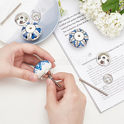 6Pcs 3 Styles Printing Porcelain Drawer Knobs&nbsp;FIND-GA0001-29B