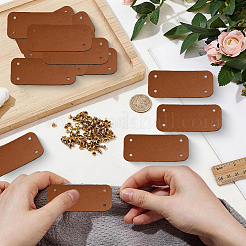 20Pcs Rectangle Imitation Leather Labels with Holes&nbsp;FIND-CY0002-42