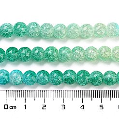 Spray Painted Crackle Glass Beads Strands&nbsp;DGLA-C002-8mm-10