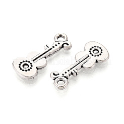 合金のチベット風チャーム  ギター  カドミウムフリー＆鉛フリー  アンティークシルバー  21x9x2mm  穴：1.8mm&nbsp;PALLOY-T090-109AS