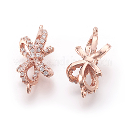 Eco-Friendly Brass Micro Pave Cubic Zirconia Links&nbsp;KK-F774-14RG-NR