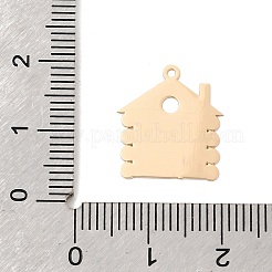 真鍮チャーム  家のチャーム  ライトゴールド  16.5x15x0.3mm  穴：1mm&nbsp;KK-K336-60KCG