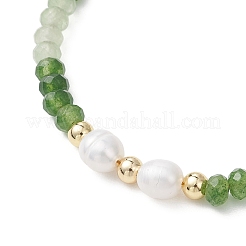 201 Stainless Steel Sun Pendant Dyed Faceted Rondelle Natural Malaysia Jade & Natural Pearl Beaded Necklaces&nbsp;NJEW-JN05814