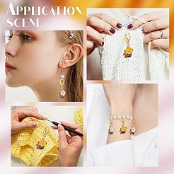 10個 2スタイル ハニー＆フラワー 合金エナメルペンダントデコレーション  合金製カニカン付き  ミックスカラー  45mm  5個/スタイル&nbsp;HJEW-FS00088