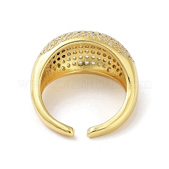 Brass with Cubic Zirconia Open Cuff Rings for Women&nbsp;RJEW-A035-21G