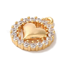 Brass Micro Pave Clear Cubic Zirconia Pendants&nbsp;KK-M294-13G