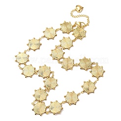 304ステンレススチール製サンリンクチェーンネックレス（女性用）  ゴールドカラー  19.92インチ（50.6cm）&nbsp;NJEW-G178-14G