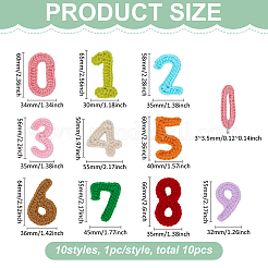 10Pcs 10 Styles Number Wool Knitting Cabochons&nbsp;DIY-FG0007-95