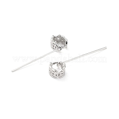 変色防止ロジウムメッキスターリングシルバーアイピン925個  アイピンでベイルにスナップ  プラチナ  25x6x3mm  穴：5mm  ピン：0.6mm&nbsp;STER-Z001-118P