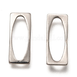 変色しない201ステンレススチール製リンクリング  長方形  ステンレス鋼色  18x7x1mm  内径：15.5x5mm&nbsp;STAS-Z031-07P