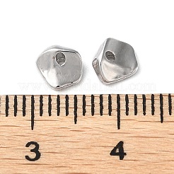 ラックメッキ真鍮スペーサービーズ  ナゲット  プラチナ  5.8x5.3x2.5mm  穴：0.5~0.6mm&nbsp;KK-WH0084-14P