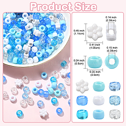 DIYビーズキット  プラスチックビーズを含む  アクリルビーズ  ミックスカラー  9~11.5x9~10.5x6~7mm  穴：3.6~3.8mm  740個/セット&nbsp;DIY-YW0018-35