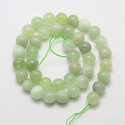Natural New Jade Stone Round Bead Strands&nbsp;G-O039-16-10mm
