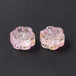 電気メッキガラスビーズ  ヒマワリ  ジュエリー作りのための  パールピンク  12.5x11.5x6mm  穴：1mm&nbsp;GLAA-G090-01A