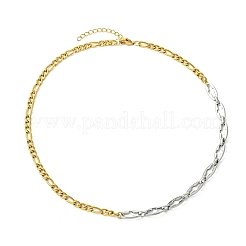 Two Tone 304 Stainless Steel Mixed Chain Necklaces for Women&nbsp;NJEW-JN06254