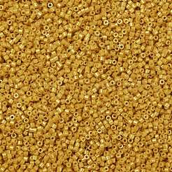 シリンダーシードビーズ  不透明色の光沢  均一サイズ  ゴールデンロッド  2x1.5mm  穴：0.8mm  約888個/10g&nbsp;X-SEED-H001-H22