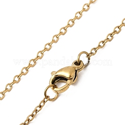 304ステンレススチールアズキチェーンネックレス  カニカン付き  ゴールドカラー  17.7インチ（45cm）  1.5mm&nbsp;X-STAS-O053-11G