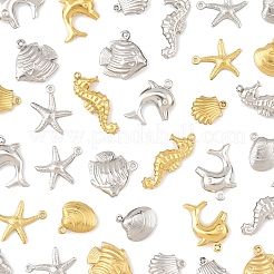 36Pcs 12 Styles Ocean 304 Stainless Steel Pendants&nbsp;STAS-FS0001-95