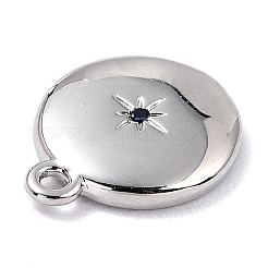 Brass Micro Pave Cubic Zirconia Charms&nbsp;ZIRC-I054-13P-05