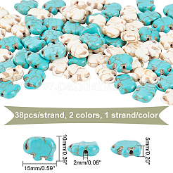 2 Strands 2 Colors Synthetic Turquoise Beads Strands&nbsp;G-AR0004-75