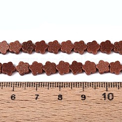 合成ゴールドストーン金砂石ビーズ連売り  スター  5.5~6x6~6.5x2~3mm  穴：0.7~0.8mm  約63~65個/連  14.76~15.16インチ（37.5~38.5cm）&nbsp;G-N257-24A-02