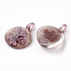 Handmade Gold Sand Lampwork Pendants&nbsp;LAMP-S189-07-B