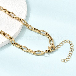 5MM 304 Stainless Steel Twisted Oval Link Chain Necklaces for Man and Women&nbsp;SA-CBAB767-18B-G