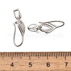 925 Sterling Silver Clear Cubic Zirconia Ice Pick Pinch Bails&nbsp;STER-R011-06P