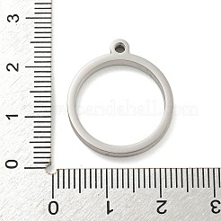 変色しない304ステンレススチールレーザーカットペンダント  リングチャーム  ステンレス鋼色  22.5x20x3mm  穴：2mm&nbsp;STAS-U009-06B-02