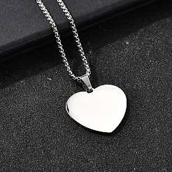 304 Stainless Steel Blank Pendant Necklaces&nbsp;NJEW-P329-04B-P