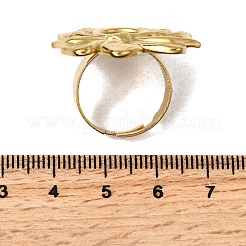 Adjustable 304 Stainless Steel Open Cuff Ring Components&nbsp;X-STAS-P403-01G-G