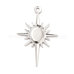 Rack Plating Brass Pendant Cabochon Settings&nbsp;KK-E067-29P