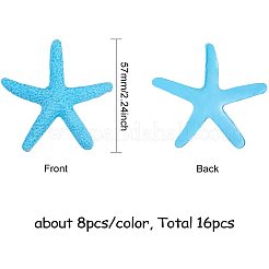 樹脂カボション  ヒトデ  ミックスカラー  57x9.5mm  8個/カラー  16個/箱&nbsp;PH-CRES-G015-05-WH