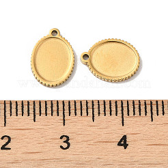 Manual Polishing 304 Stainless Steel Pendant Cabochon Settings&nbsp;STAS-P335-13G