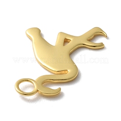 動物925スターリングシルバーペンダント  ゴールドカラー  フラミンゴの形  21.5x16x1mm  穴：2.5mm&nbsp;STER-Z012-03G-03