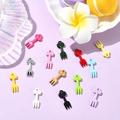 ベーキングペイントアクリルパーツ  フォークチャーム  ミックスカラー  23x10mm  穴：2mm&nbsp;MACR-CJC0016-10